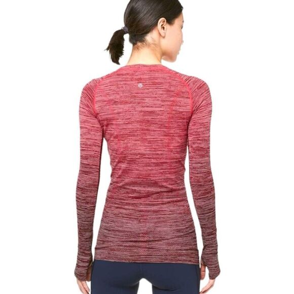 LULULEMON Swiftly Tech Long Sleeve Crew - Red Alert/Dark Sport Red - Size 4 Est - Picture 5 of 10